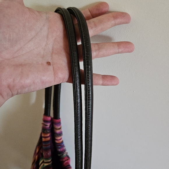 Cotton hippie shoulder bag with sequences - Picture 3 of 8